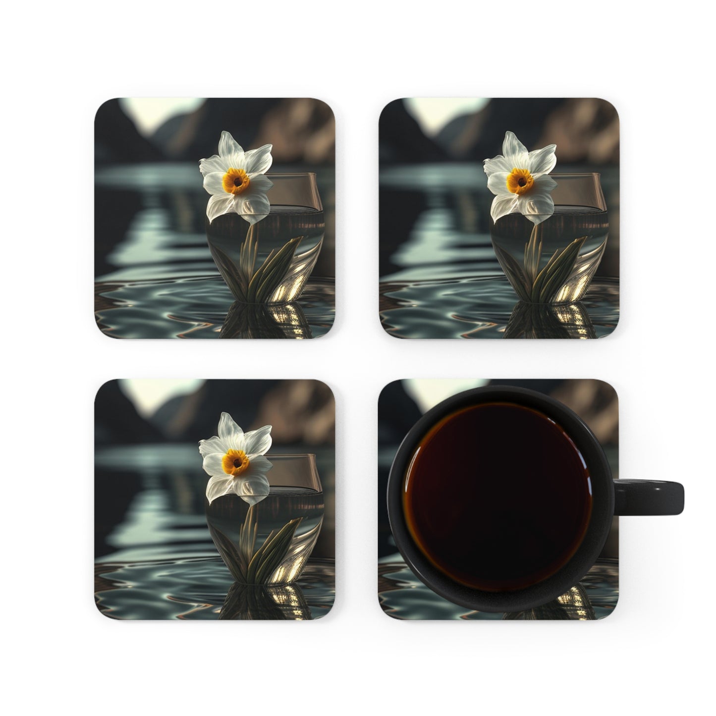 Corkwood Coaster Set Daffodil 2