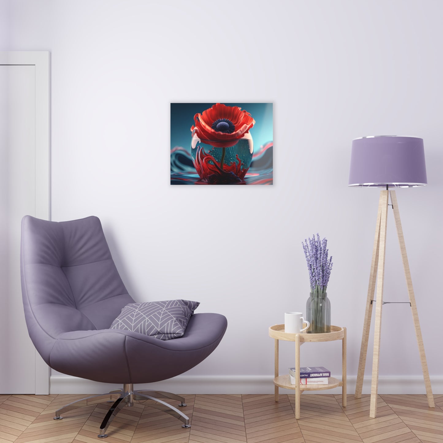 Acrylic Prints Red Anemone in a Vase 2