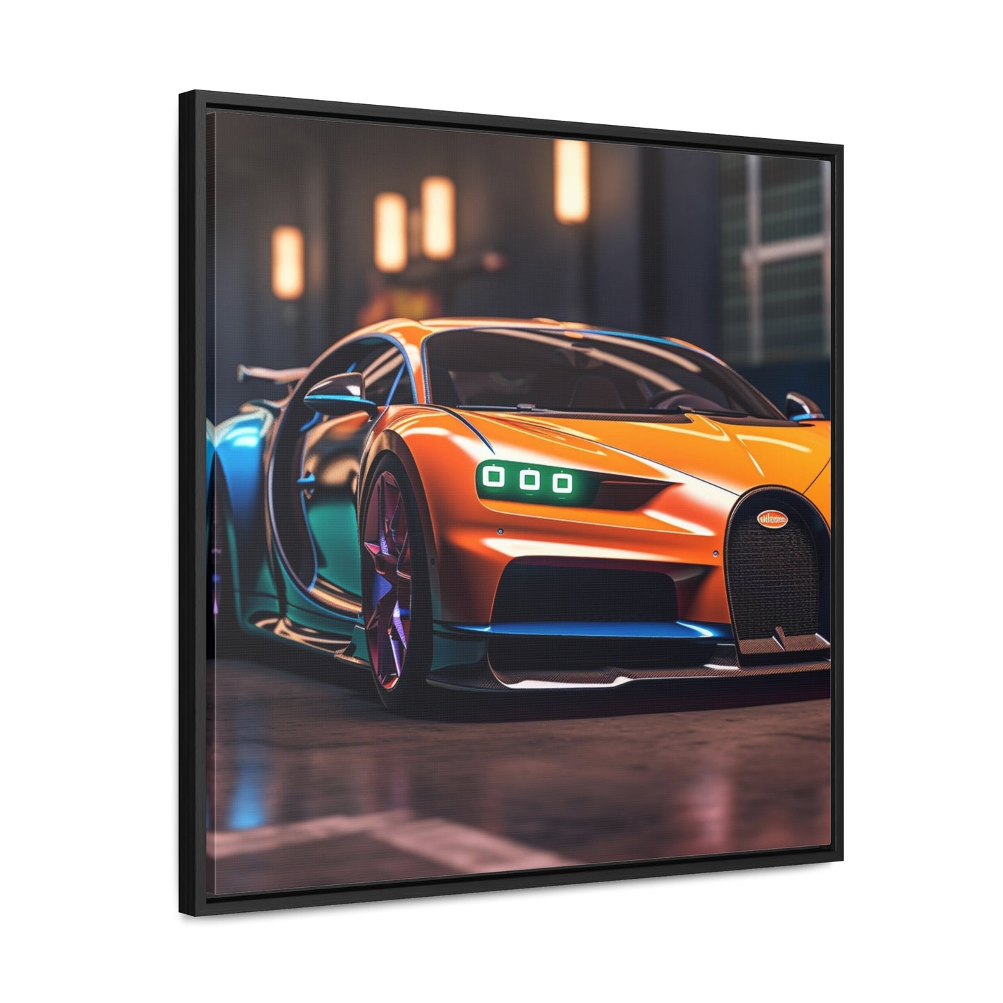 Gallery Canvas Wraps, Square Frame Hyper Bugatti Neon Chiron 1