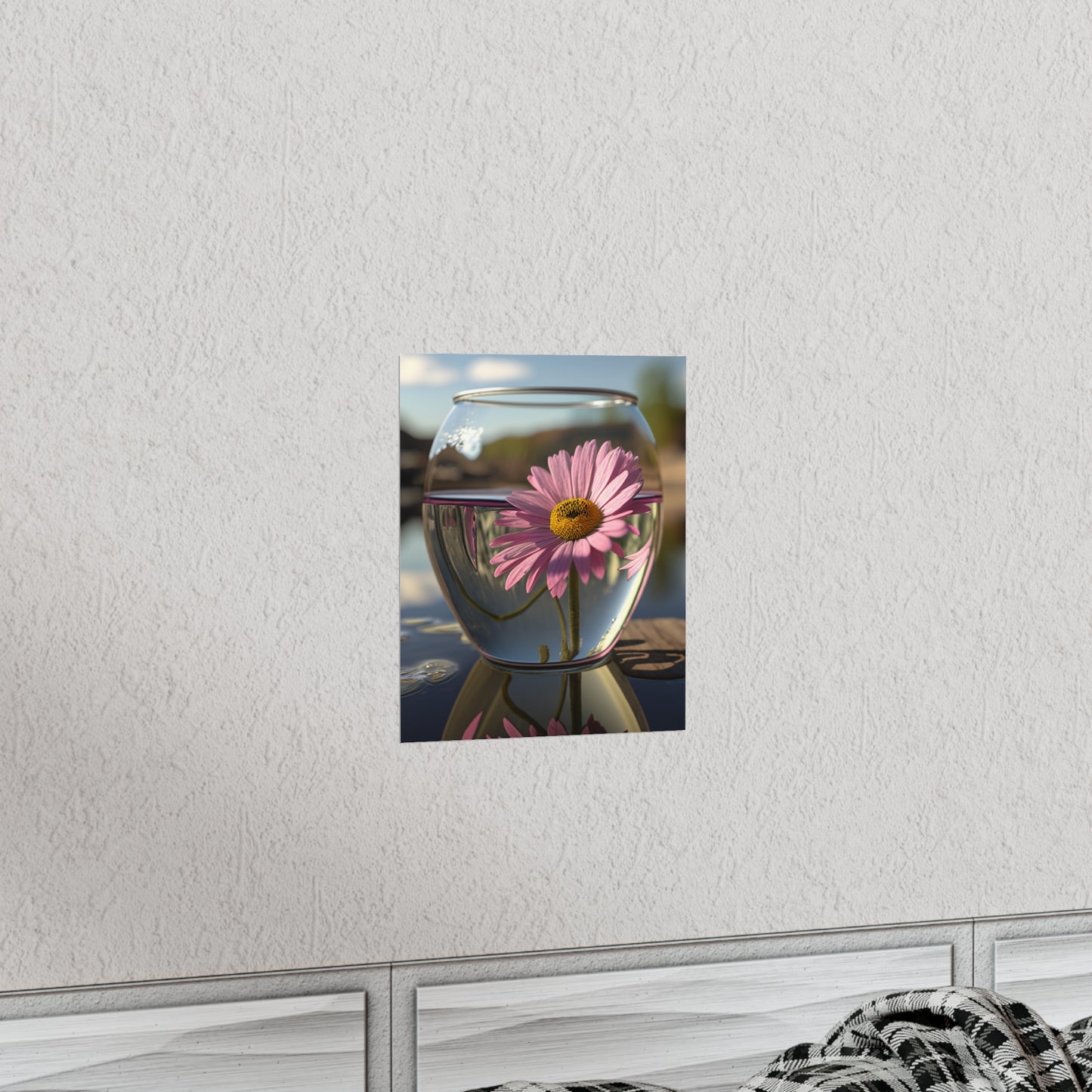 Premium Matte Vertical Posters Daisy in a vase 1