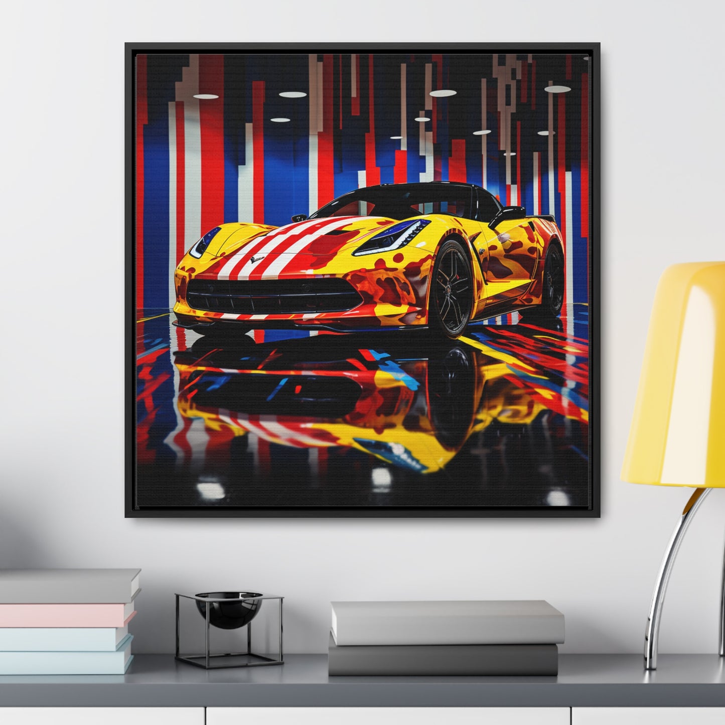 Gallery Canvas Wraps, Square Frame Macro Flag Ferrari 4