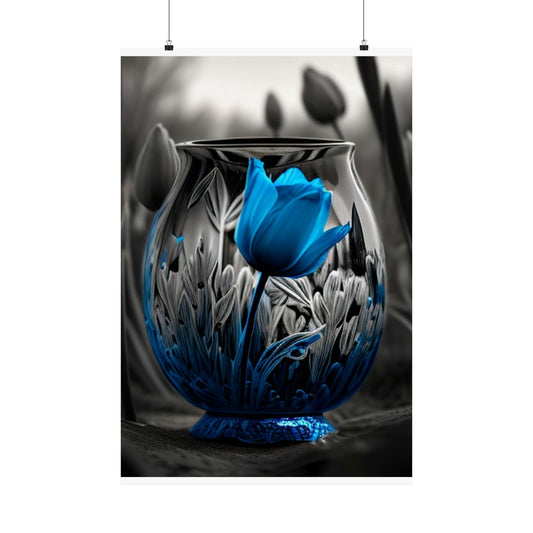 Premium Matte Vertical Posters Tulip Blue 1