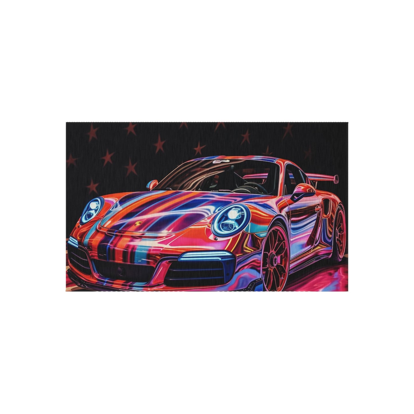 Outdoor Rug  American Flag Colored Porsche 4