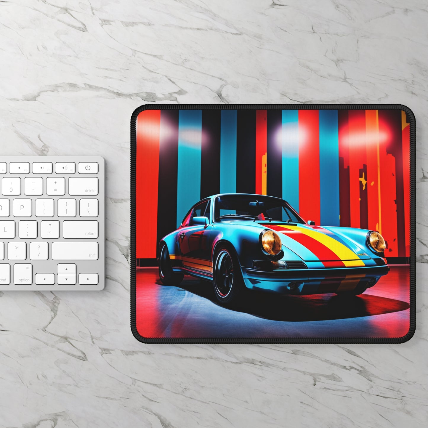 Gaming Mouse Pad  Macro American Flag Porsche 3