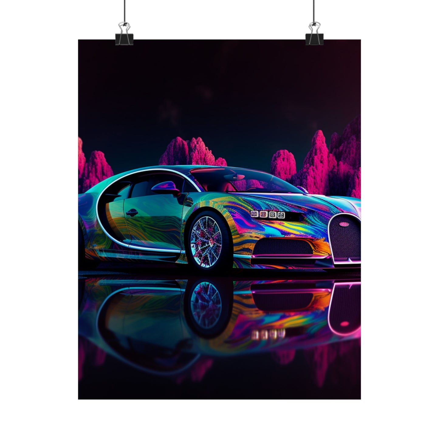 Premium Matte Vertical Posters Florescent Bugatti Flair 2