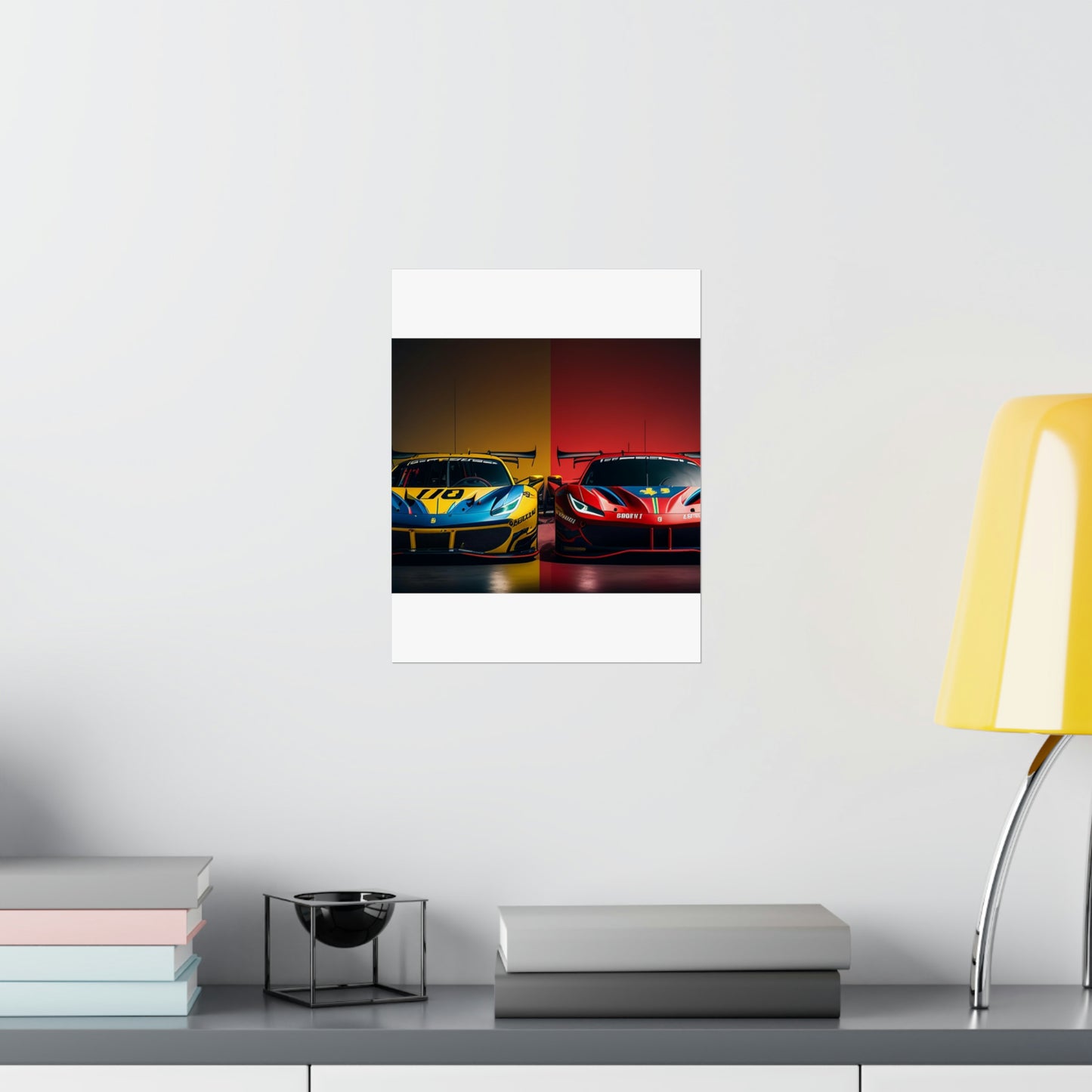 Premium Matte Vertical Posters Ferrari Red Blue 3