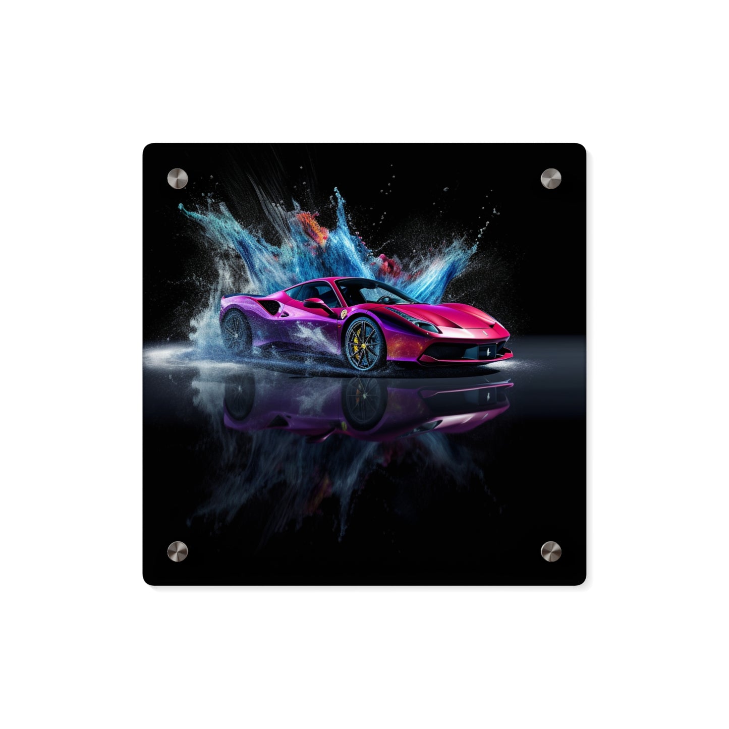 Acrylic Wall Art Panels Ferrari Water Splash 4