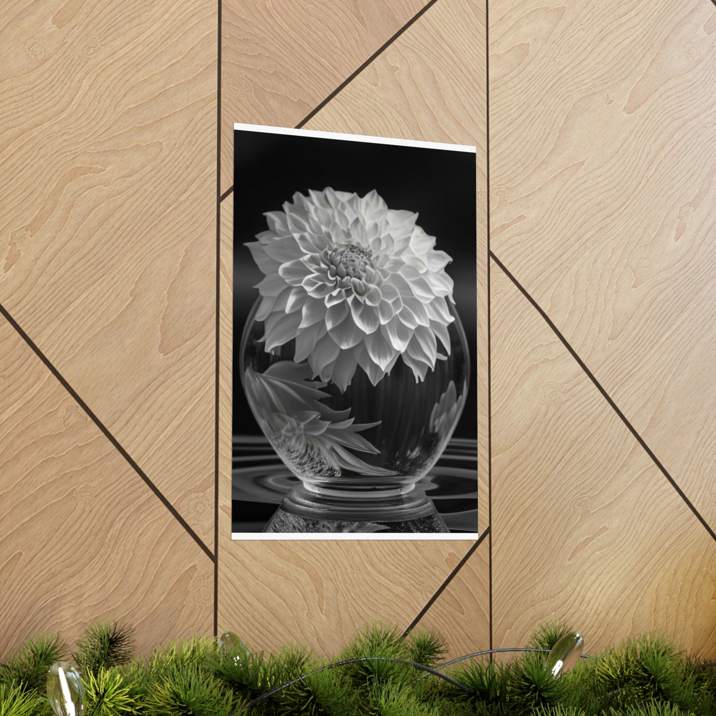 Premium Matte Vertical Posters White Dahlia 1