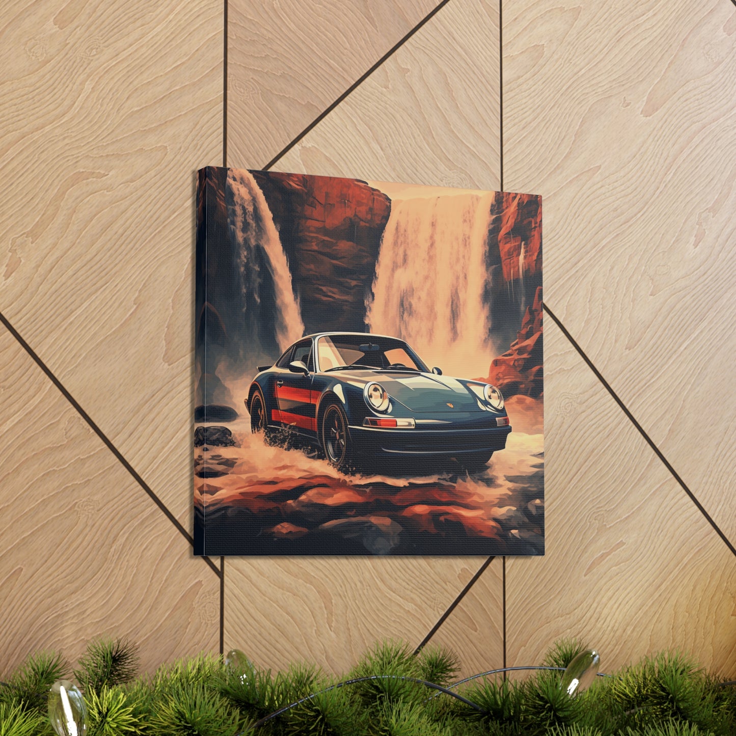 Canvas Gallery Wraps American Flag Porsche Abstract 3