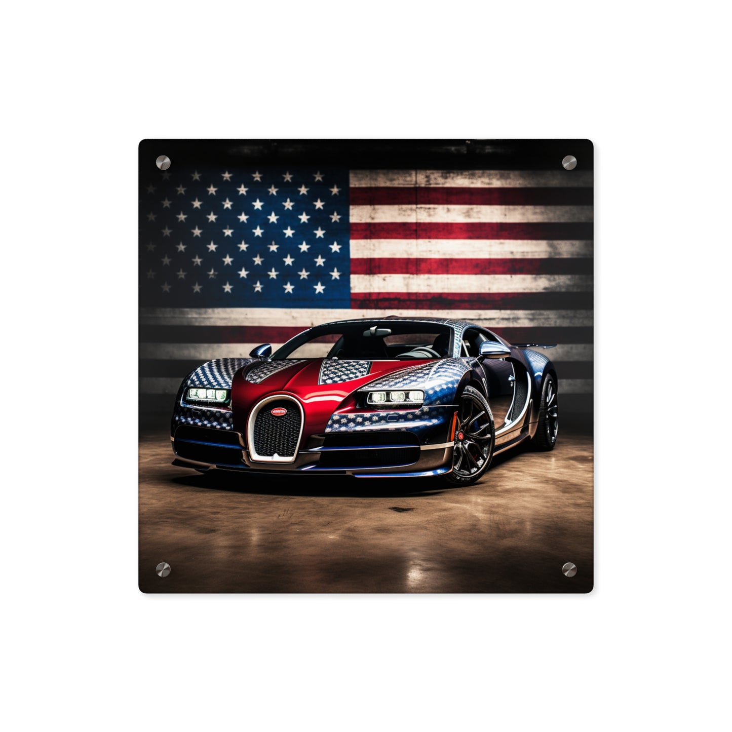 Acrylic Wall Art Panels Bugatti American Flag 1