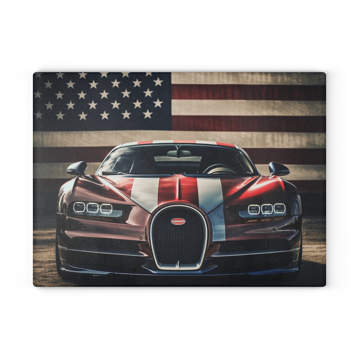 Glass Cutting Board Bugatti Flag 1