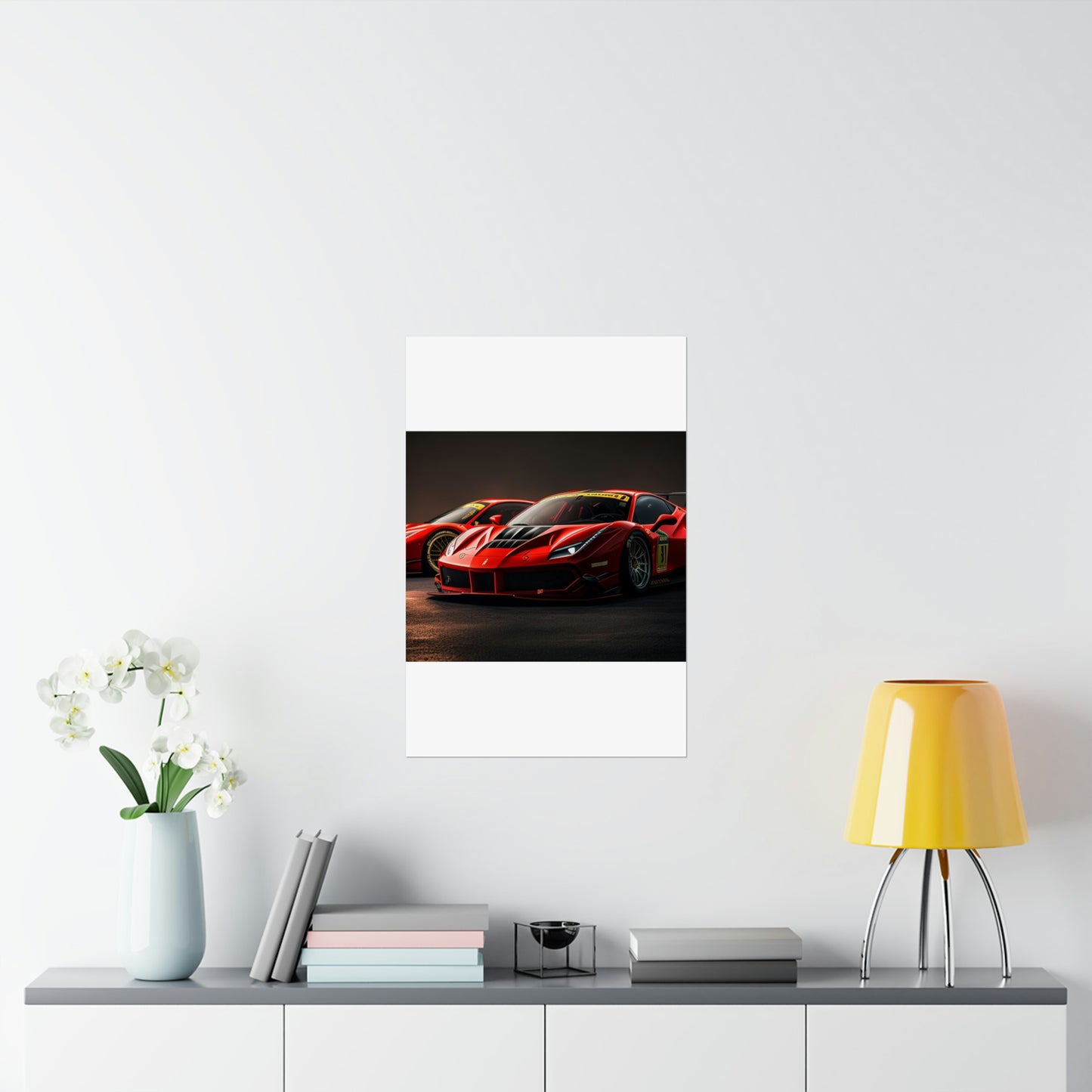 Premium Matte Vertical Posters Ferrari Red 4