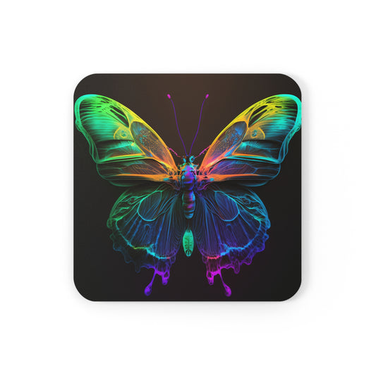 Corkwood Coaster Set Raw Hyper Color Butterfly 3