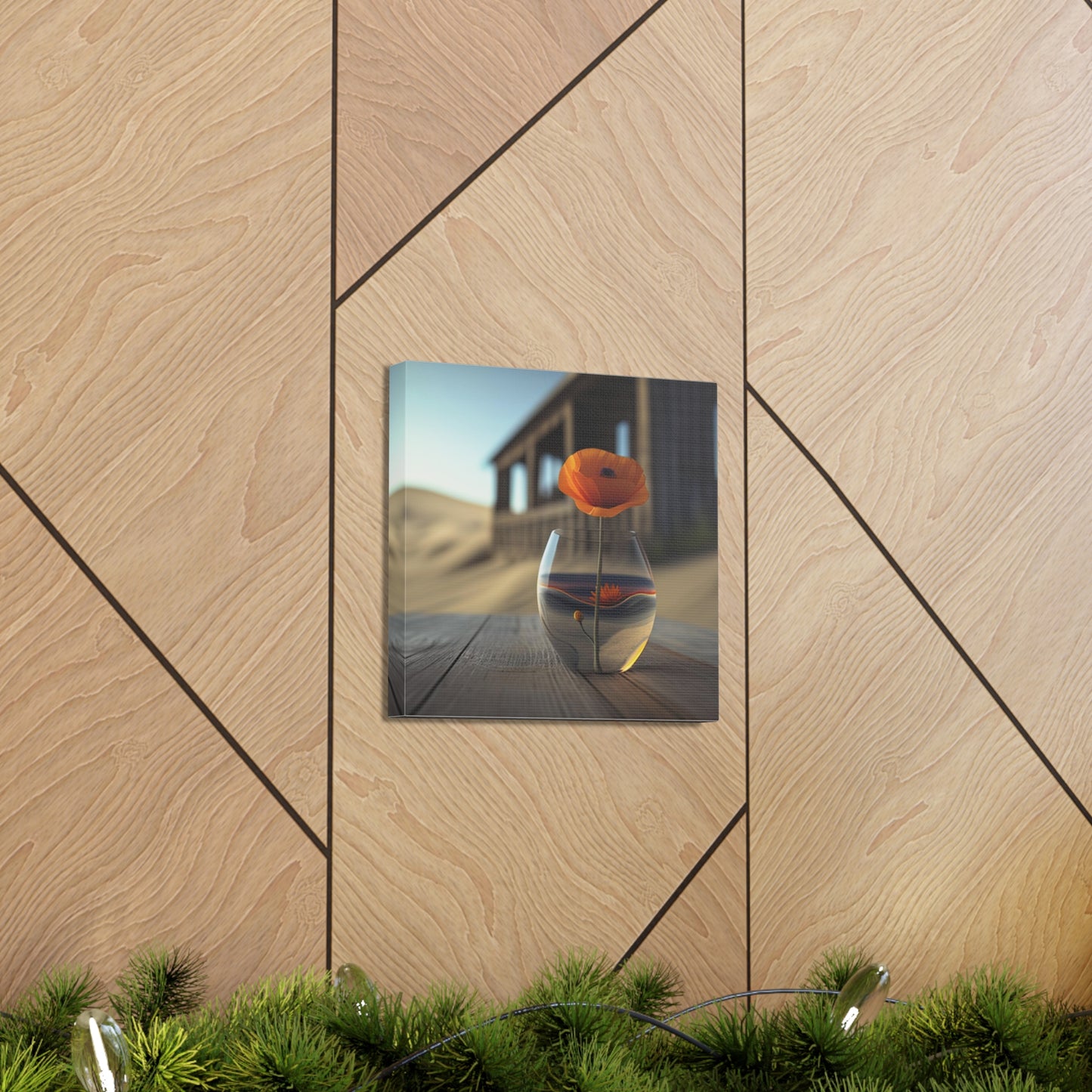 Canvas Gallery Wraps Poppy in a Glass Vase 4