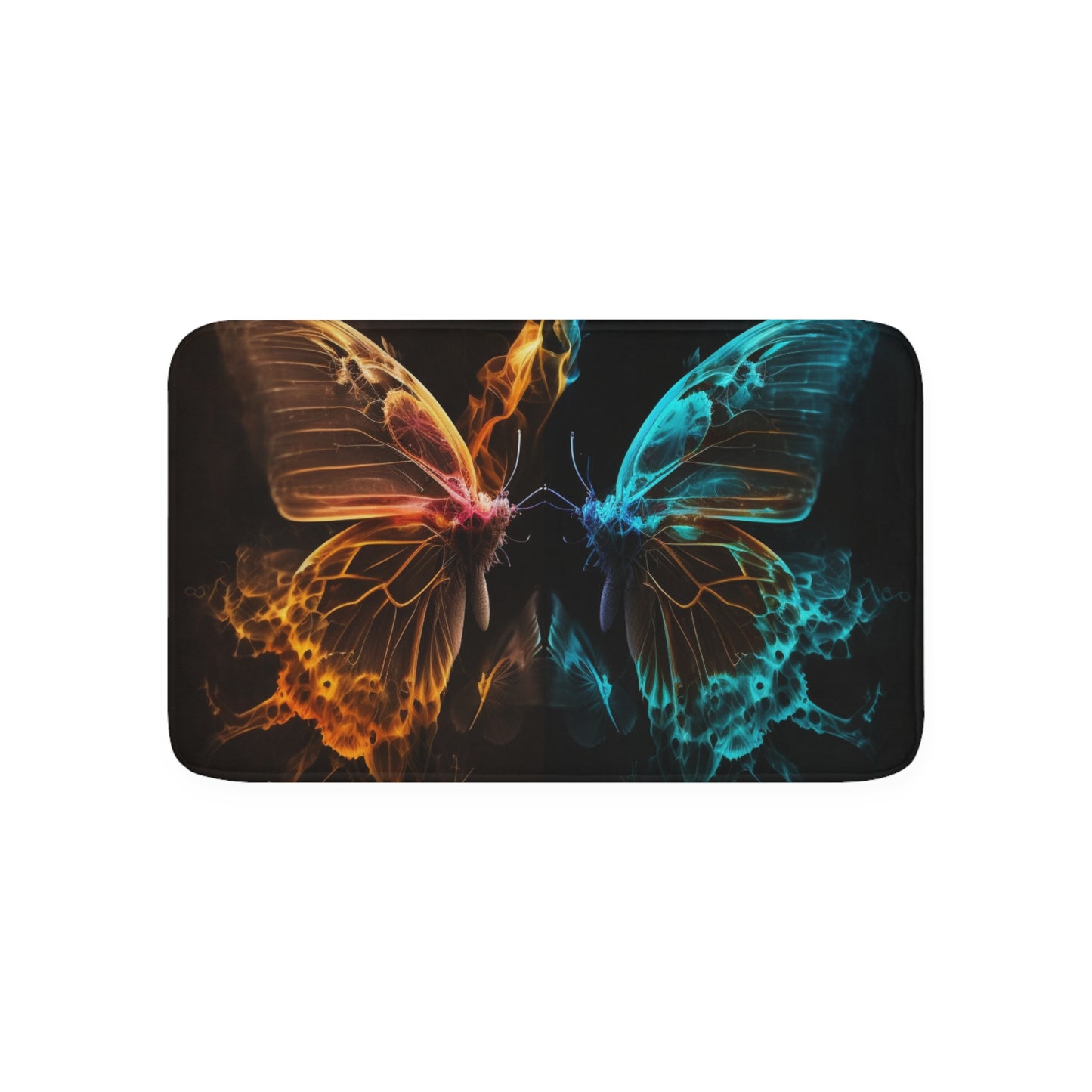 Memory Foam Bath Mat Kiss Neon Butterfly 10