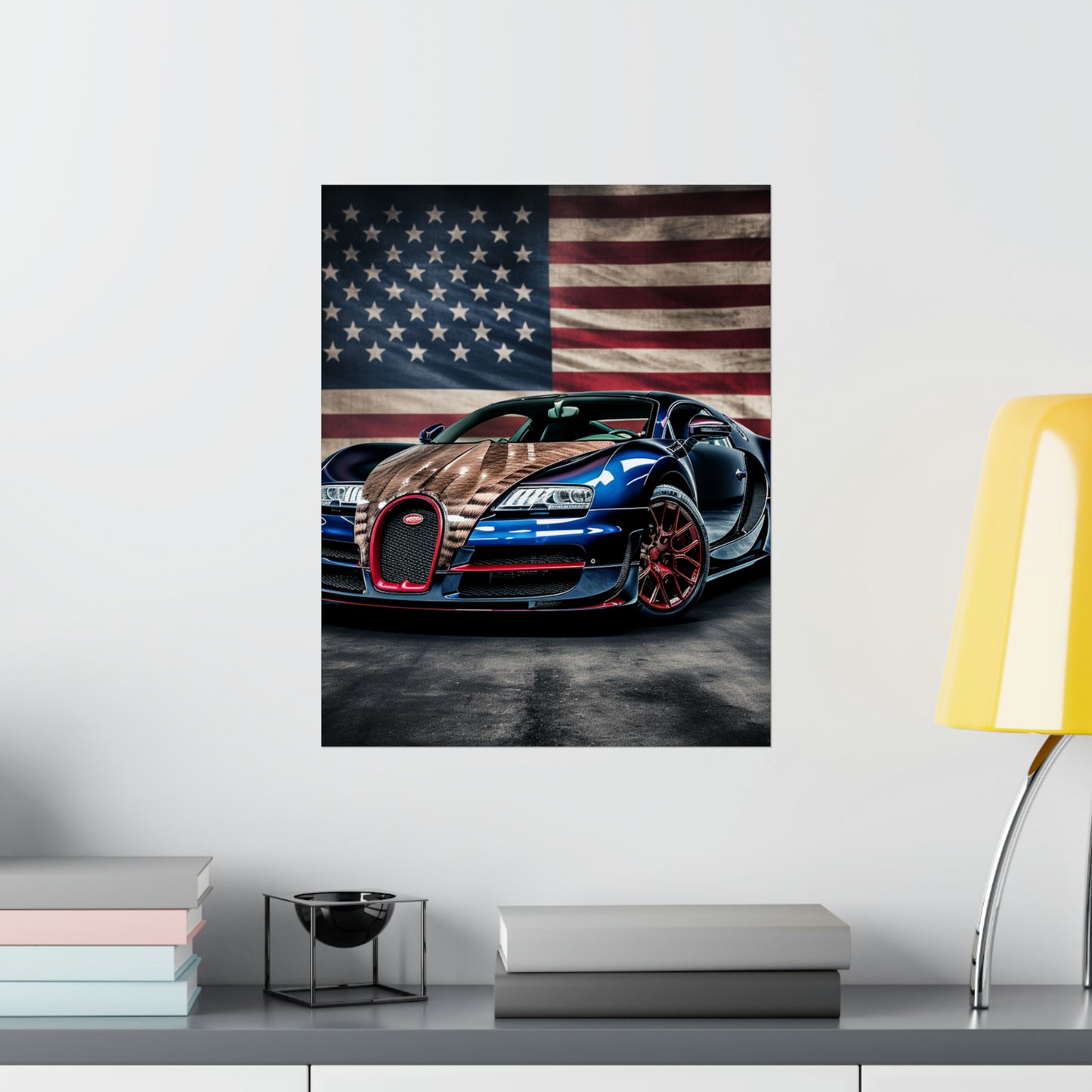 Premium Matte Vertical Posters Bugatti American Flag 4