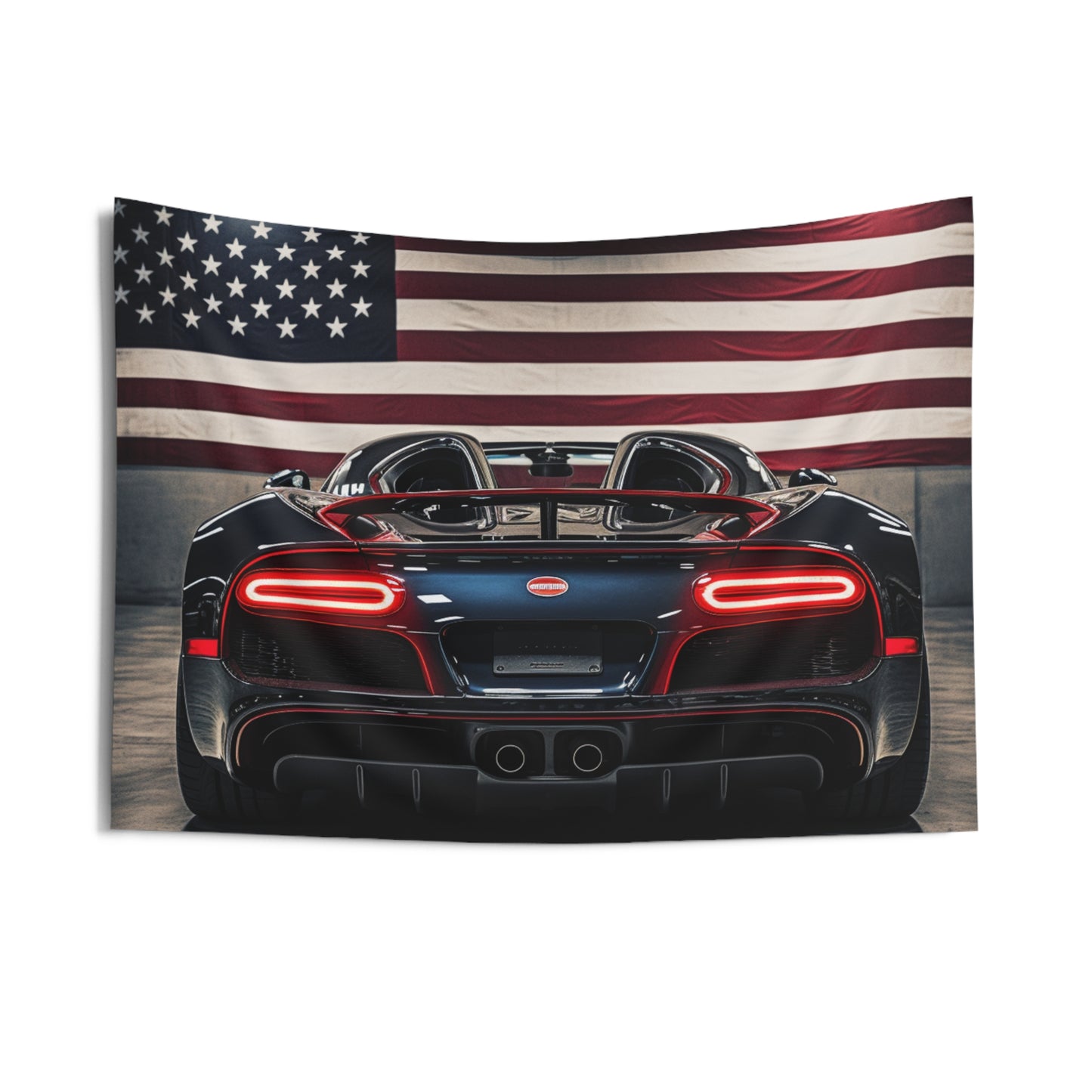 Indoor Wall Tapestries American Flag Background Bugatti 4