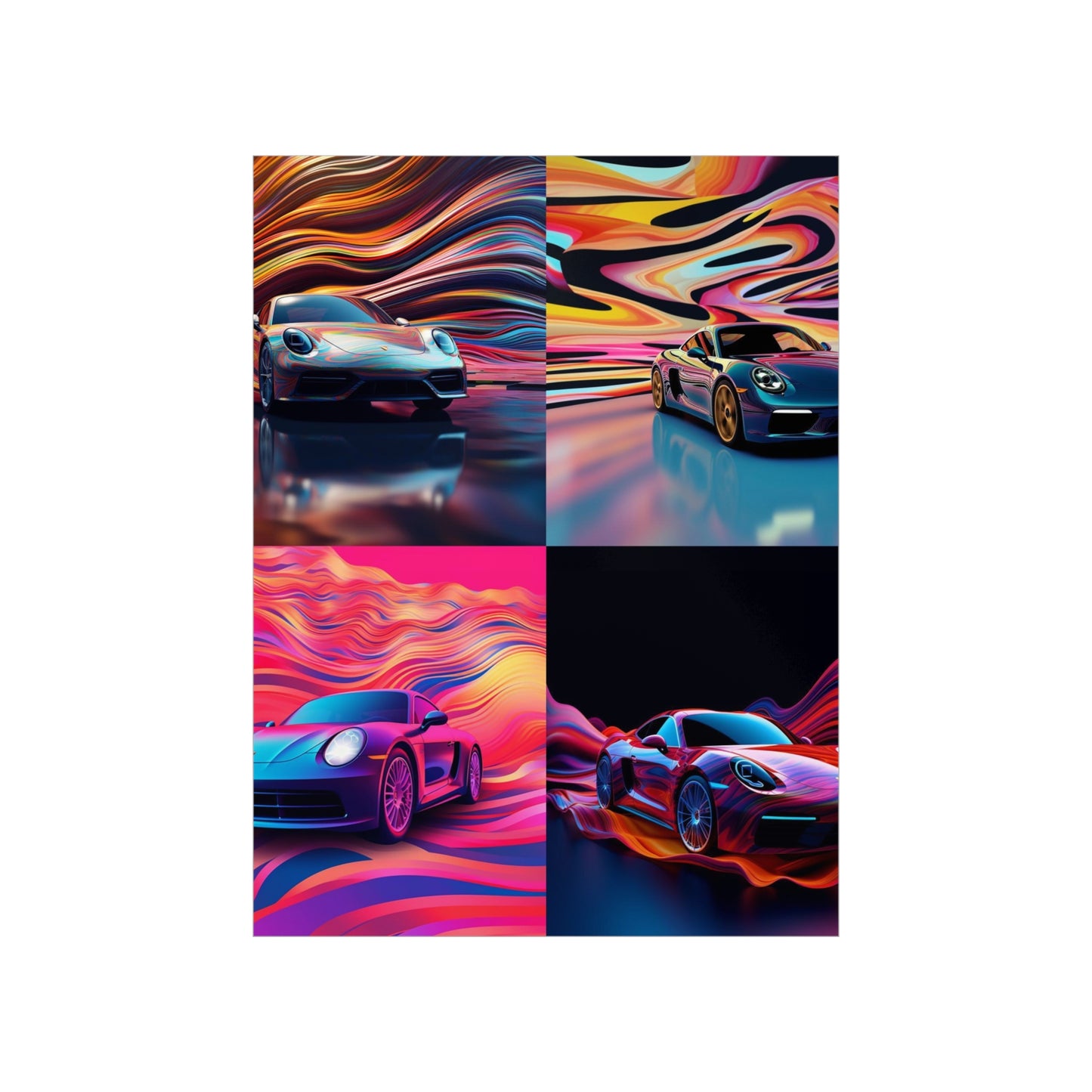 Premium Matte Vertical Posters Porsche Water Fusion 5