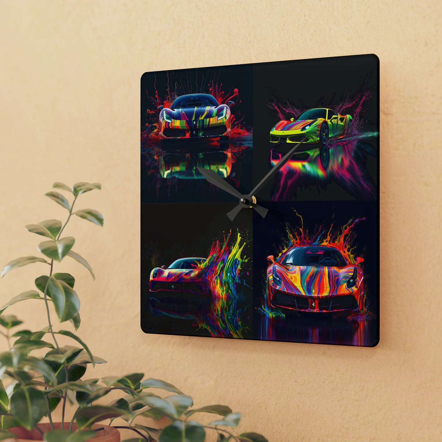 Acrylic Wall Clock Ferrari Fusion Water 5