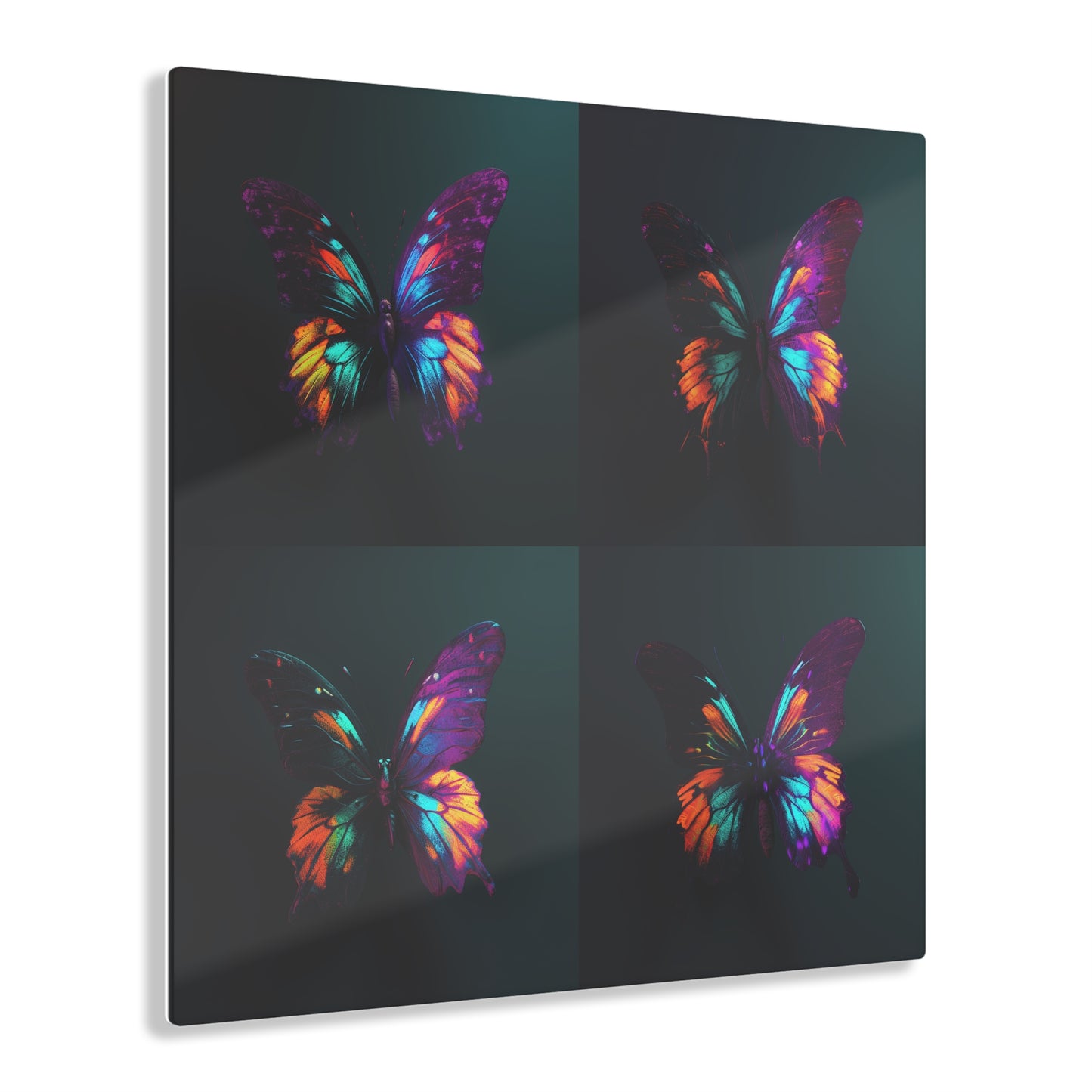 Acrylic Prints Hyper Colorful Butterfly Purple 5