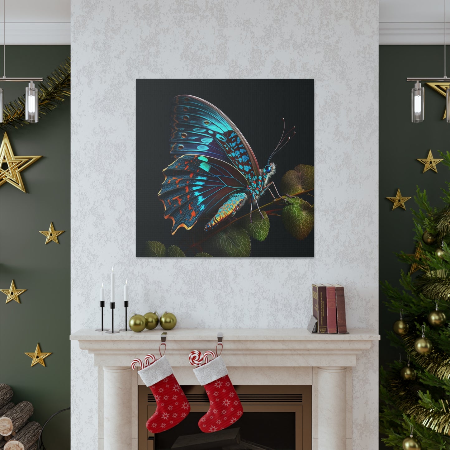 Canvas Gallery Wraps Hue Neon Butterfly 2