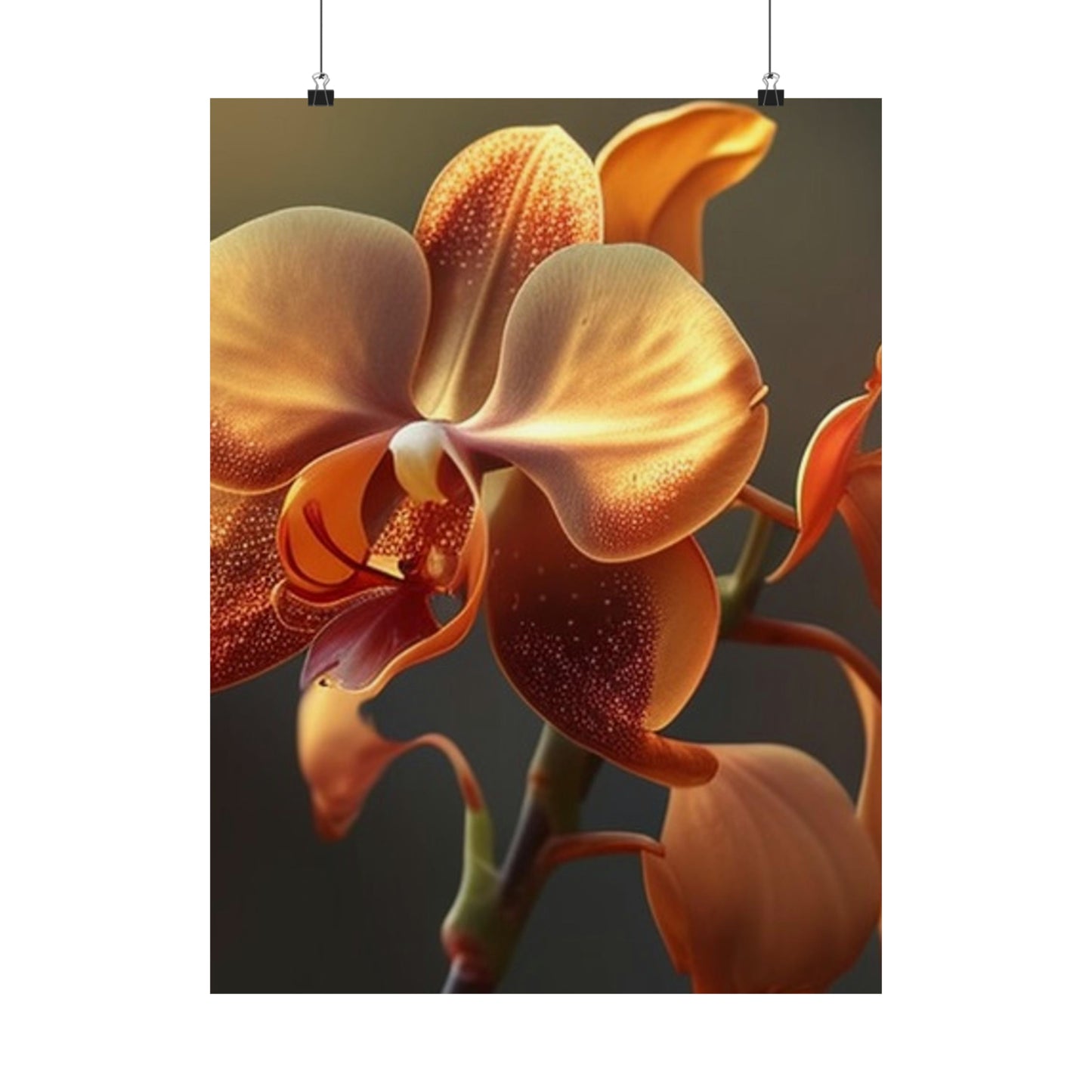 Premium Matte Vertical Posters Orange Orchid 1
