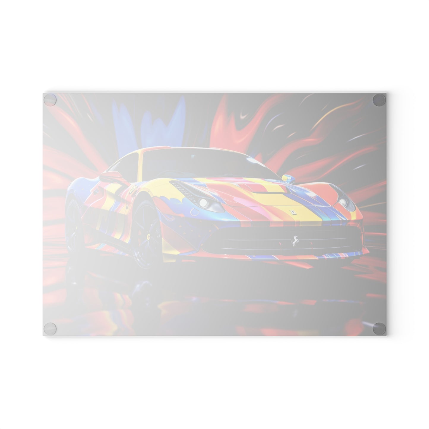 Glass Cutting Board Hyper Colorfull Ferrari 1