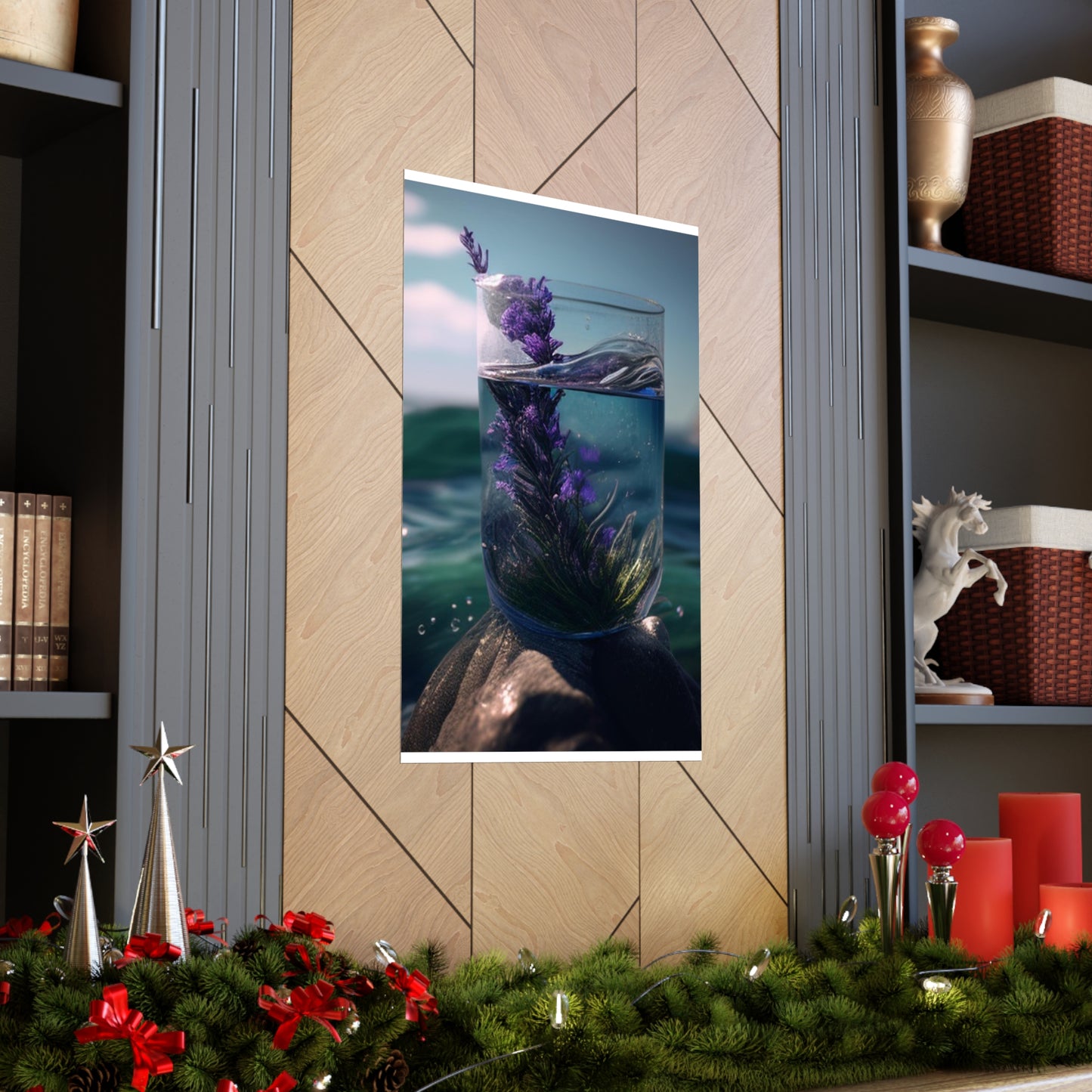 Premium Matte Vertical Posters Lavender in a vase 2