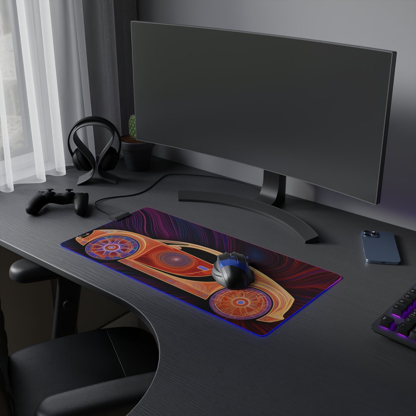 LED Gaming Mouse Pad Bugatti Abstract Concept 2