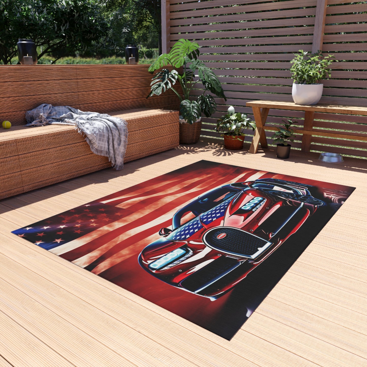 Outdoor Rug  Abstract American Flag Background Bugatti 3