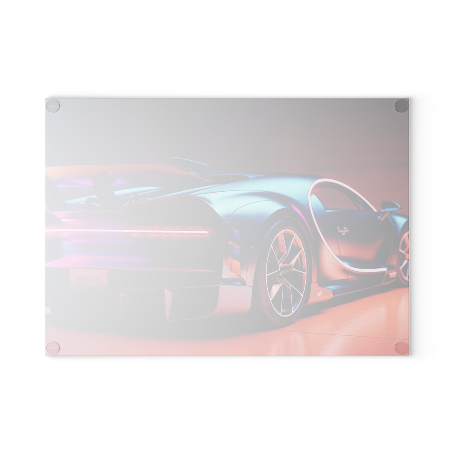 Glass Cutting Board Hyper Bugatti Neon Chiron 2