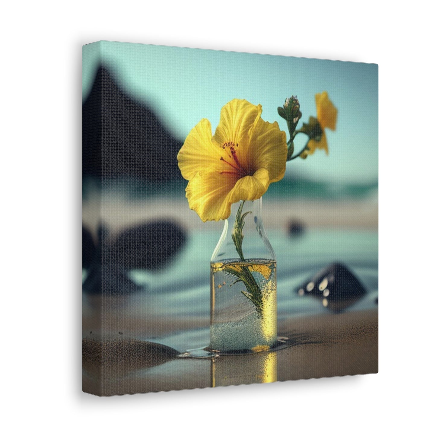 Canvas Gallery Wraps Yellow Hibiscus glass 3