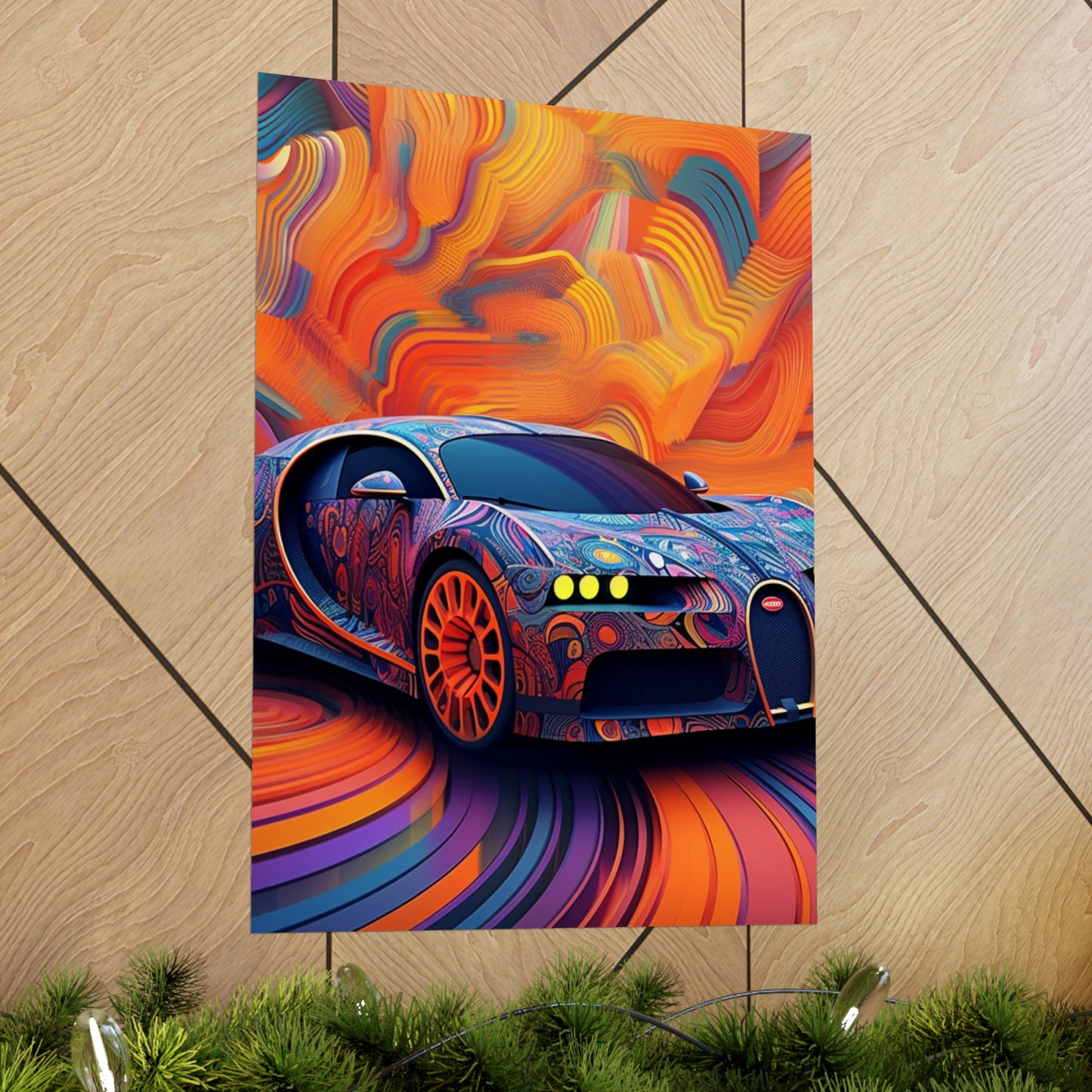 Premium Matte Vertical Posters Bugatti Abstract Concept 4