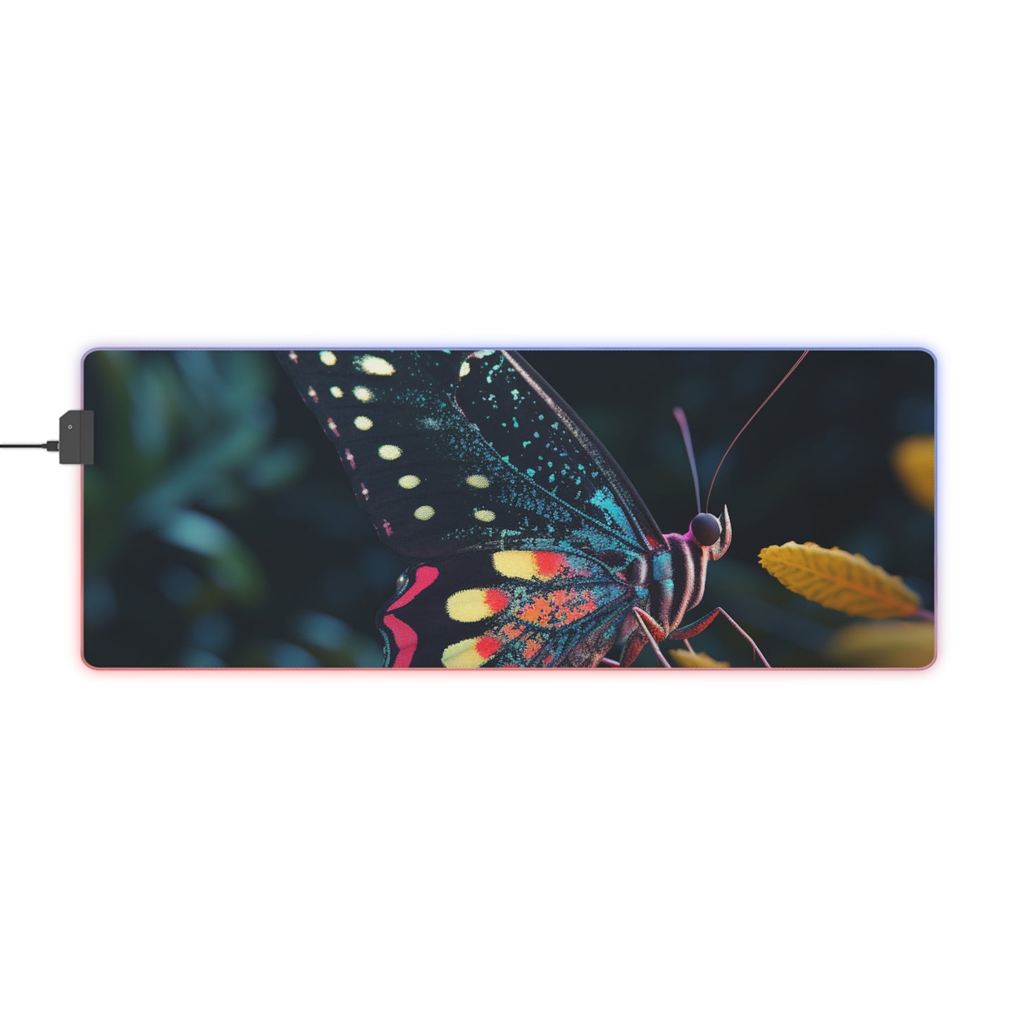 LED Gaming Mouse Pad Hyper Colorful Butterfly Macro 2