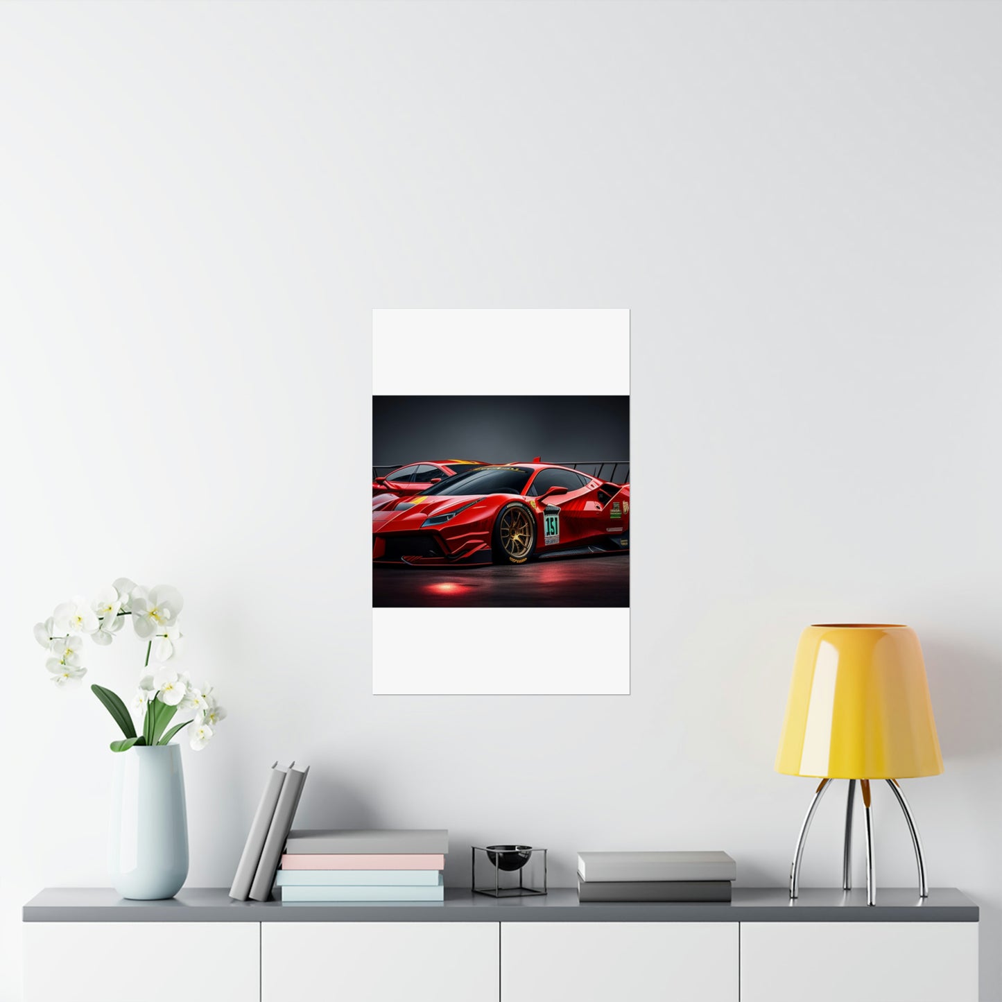 Premium Matte Vertical Posters Ferrari Red 2