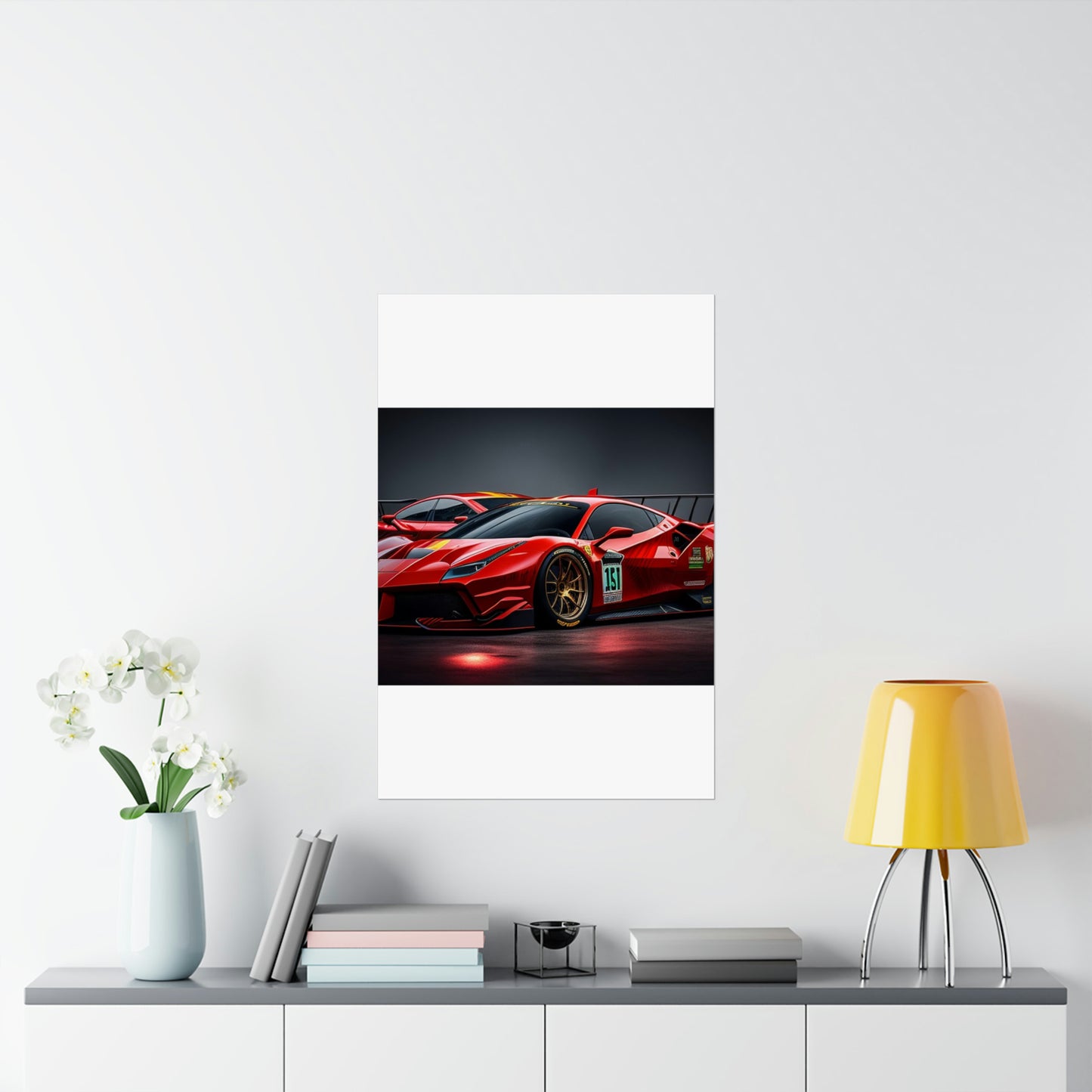 Premium Matte Vertical Posters Ferrari Red 2