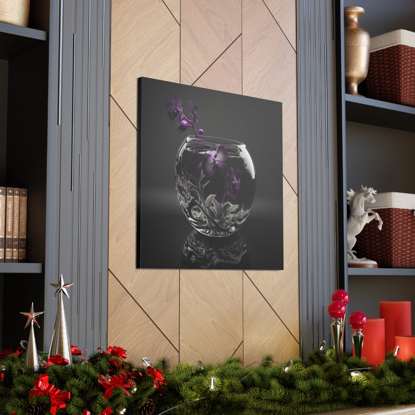 Canvas Gallery Wraps Purple Orchid Glass vase 3