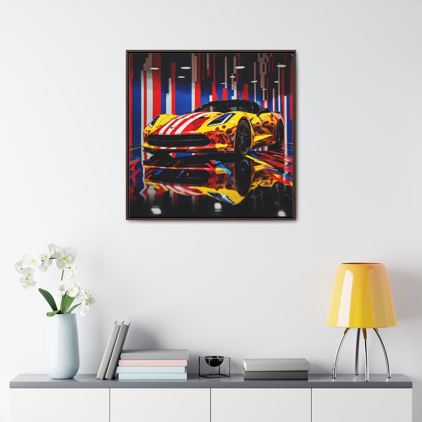 Gallery Canvas Wraps, Square Frame Macro Flag Ferrari 4