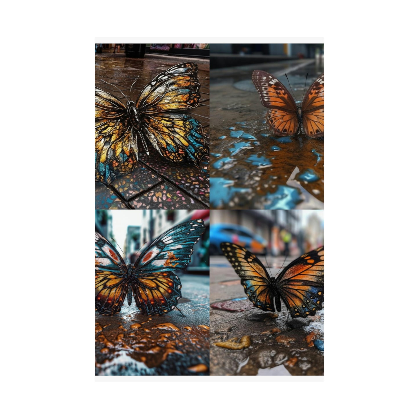 Premium Matte Vertical Posters Water Butterfly Street 5