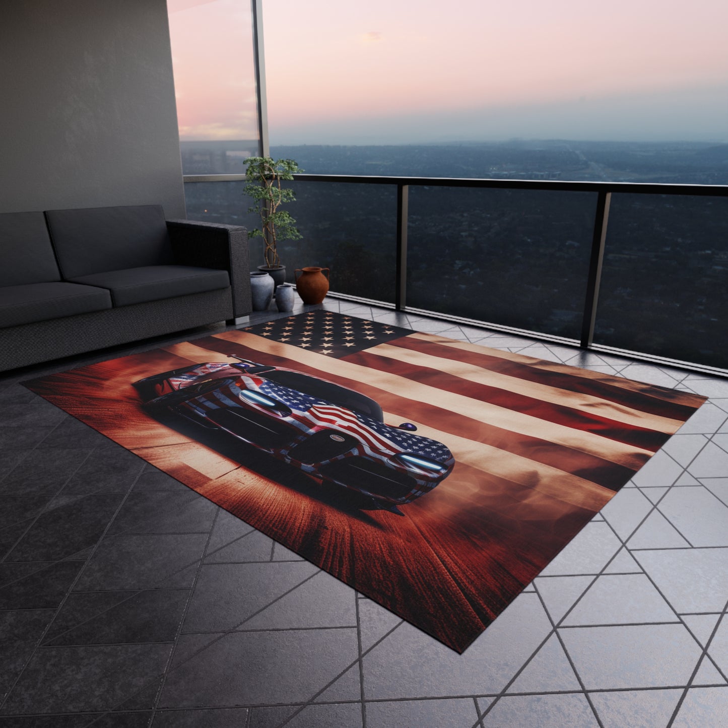 Outdoor Rug  Abstract American Flag Background Bugatti 2