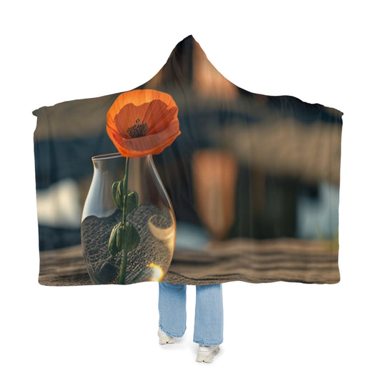 Snuggle Hooded Blanket Orange Poppy in a Vase 4