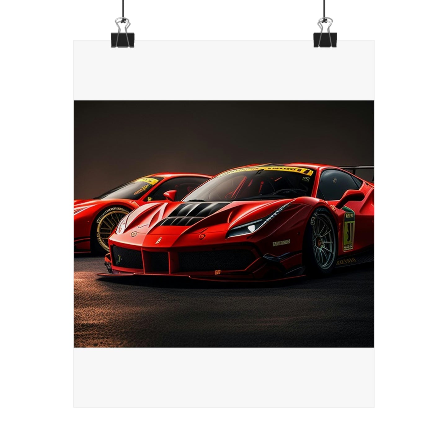 Premium Matte Vertical Posters Ferrari Red 4