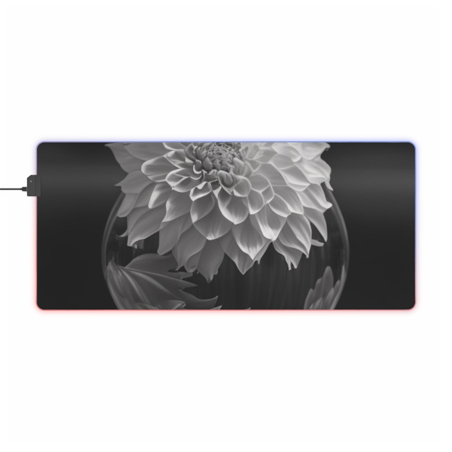 LED Gaming Mouse Pad White Dahlia 1