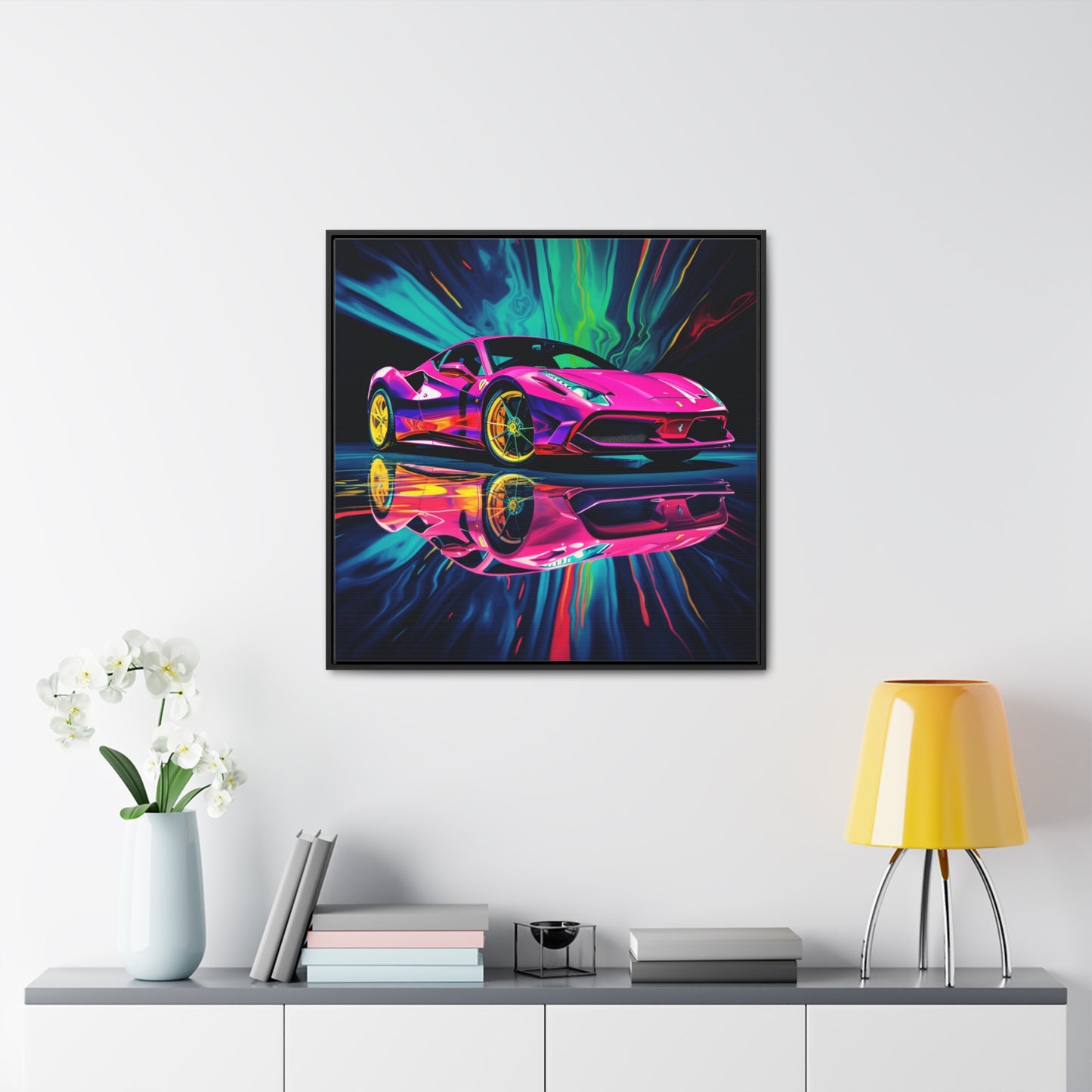 Gallery Canvas Wraps, Square Frame Pink Ferrari Macro 4