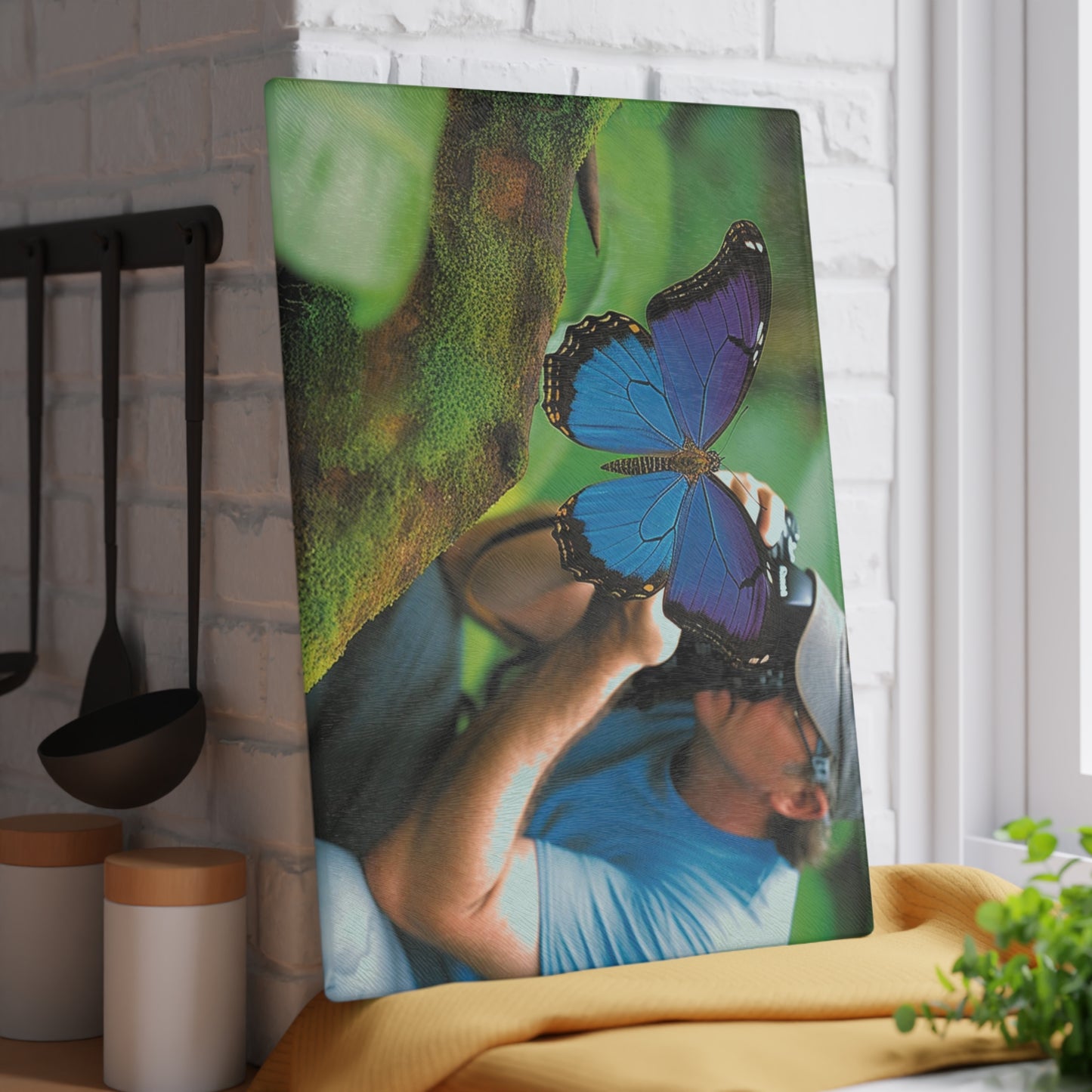 Glass Cutting Board Jungle Butterfly 4