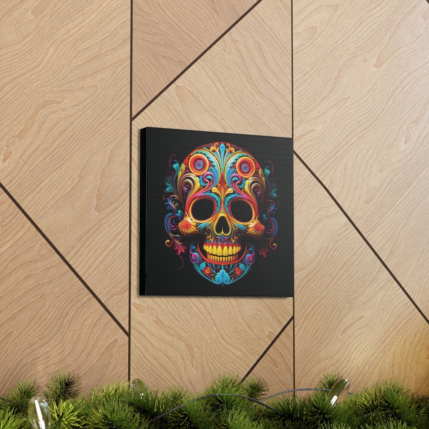 Canvas Gallery Wraps Macro Skull Color 1