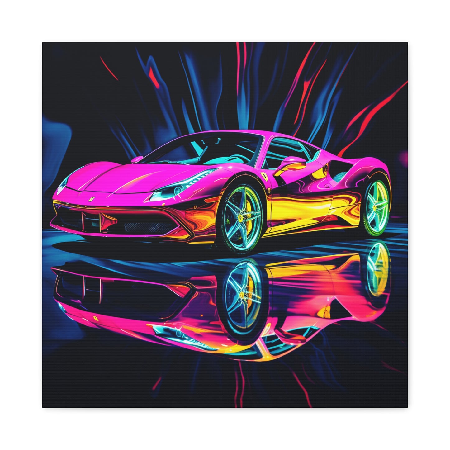 Canvas Gallery Wraps Pink Macro Ferrari 3