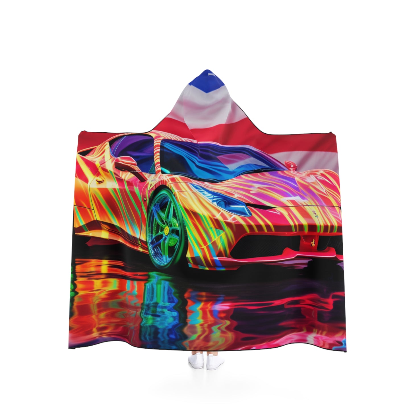 Hooded Blanket Hyper Colorfull Ferrari 4