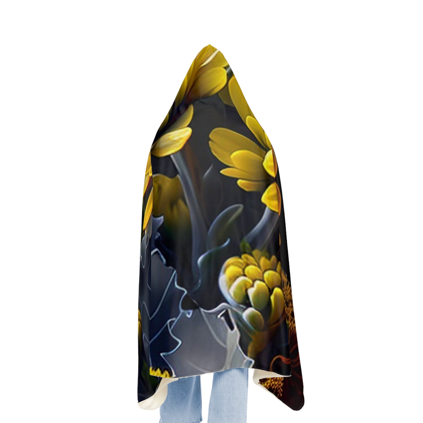 Snuggle Hooded Blanket Yellow Hermosas Flores Amarillas 1