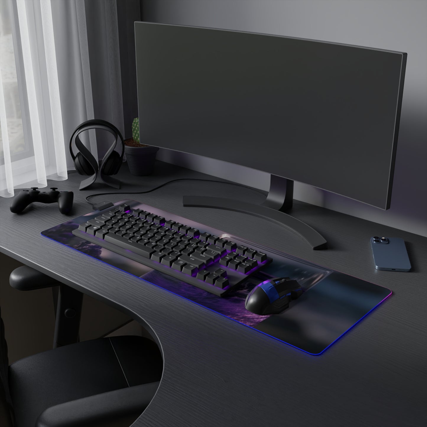 LED Gaming Mouse Pad Lavender in a vase 4